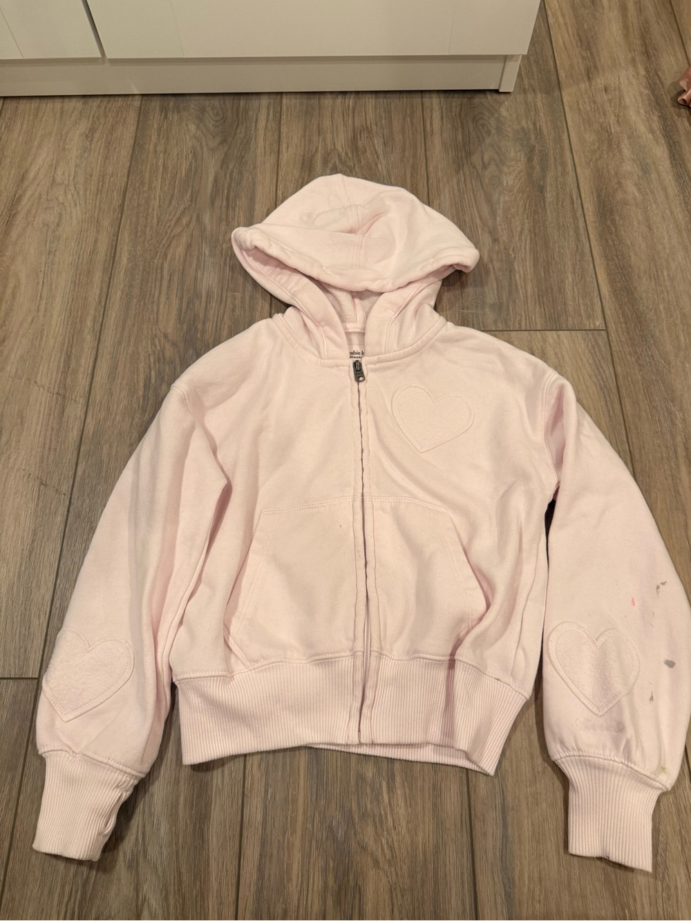 abercrombie kids Pale Pink Heart Zip Hoodie